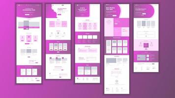 vetor de página do site. site de negócios. página da Internet. modelo de design de pouso. alcançar a meta. reunião de grupo. depoimento do produto. doação. ilustração