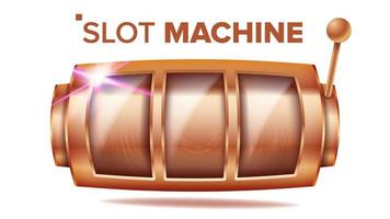 vetor de caça-níqueis. slot vazio da sorte de bronze. design de fundo de bingo. modelo de máquina de rotação. ilustração de cassino jackpot da fortuna