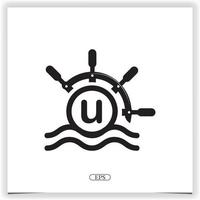 oceano letra u logotipo premium design de modelo elegante vetor eps 10
