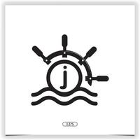 oceano letra j logotipo design de modelo elegante premium vetor eps 10