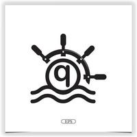 oceano letra q logotipo design de modelo elegante premium vetor eps 10