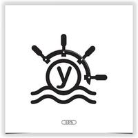 logotipo da letra y do oceano vetor de design de modelo elegante premium eps 10