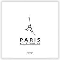 logotipo eiffel paris design de modelo elegante premium vetor eps 10