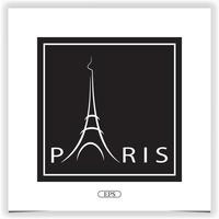 logotipo da camiseta de paris vetor de design de modelo elegante premium eps 10