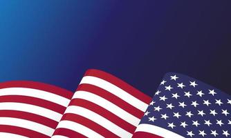 closeup da bandeira americana dos eua, estrelas e listras, estados unidos da américa sobre fundo azul vetor