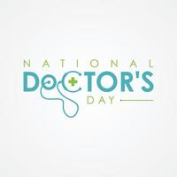 tipografia para o dia nacional dos médicos com estetoscópio vetor