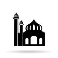 modelo islâmico, estêncil, padrão, mesquita cinza, ícone, isolado em um fundo branco. vetor. ícone de mesquita mínimo. vetor
