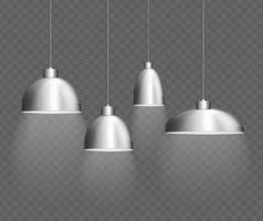 conjunto de lâmpadas interiores 3d detalhado realista. vetor