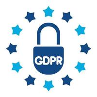 gdpr processo glifo ícone de duas cores vetor