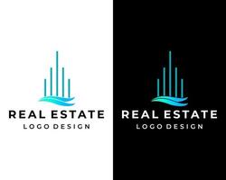 construção de design de logotipo imobiliário. vetor