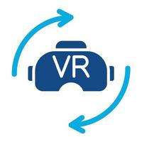 ícone de duas cores de glifo de realidade virtual vetor