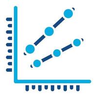 ícone de duas cores de glifo de gráfico de linha vetor