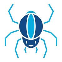 ícone de duas cores de glifo de aranha vetor