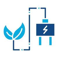 ícone de duas cores de glifo de economia de energia vetor