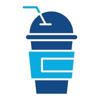 ícone de duas cores de glifo de milk-shake vetor