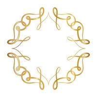 moldura de ornamento de ouro com desenho de curvas vetor