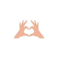mãos fazendo ou formatando um ícone de símbolo de amor de coração vetor