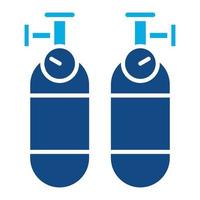 ícone de duas cores de glifo de tanque de oxigênio vetor