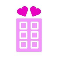 ícone dos namorados vetor de ilustração de estilo rosa sólido e ícone de logotipo perfeito.