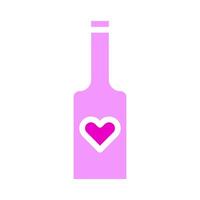 vinho ícone dos namorados estilo rosa sólido ilustração vetorial e ícone do logotipo perfeito. vetor