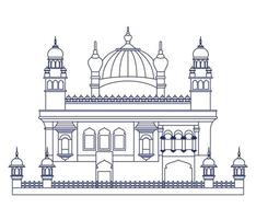 edificação do templo dourado de amritsar vetor