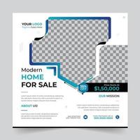 venda de casa imobiliária editável e publicidade de aluguel de casa geométrica moderna quadrada mídia social postar layouts de banner definidos para agência de marketing digital. design de modelo de promoção elegante de negócios. vetor