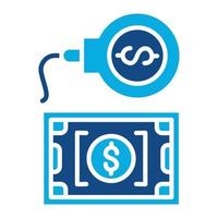 ícone de duas cores de glifo de empréstimo em dinheiro vetor