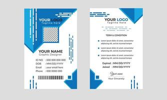 vetor de modelo de design de cartão de identificação abstrato moderno corporativo para funcionário. modelo de cartão de identidade de funcionário de negócios criativos.