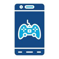 ícone de duas cores de glifo de jogo para celular vetor