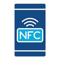 nfc glifo ícone de duas cores vetor