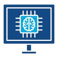 ícone de glifo de duas cores de aprendizagem profunda vetor