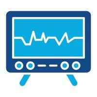 cardiograma glifo ícone de duas cores vetor
