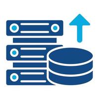 ícone de duas cores de glifo de armazenamento de dados vetor