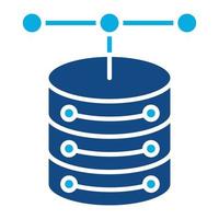 ícone de duas cores de glifo de banco de dados vetor