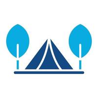 ícone de duas cores com glifo de tenda vetor