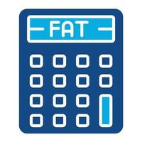 ícone de glifo de duas cores da calculadora de gordura corporal vetor