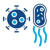 ícone de duas cores de glifo de bactérias e vírus vetor