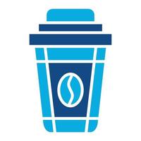 ícone de duas cores de glifo de xícara de café vetor
