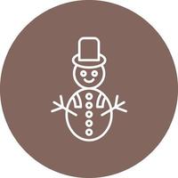 ícone de fundo de círculo de linha de boneco de neve vetor