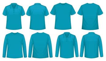 conjunto de diferentes tipos de camisa na mesma cor