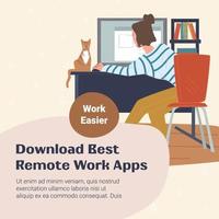 baixe o melhor aplicativo de trabalho remoto, trabalhe fácil vetor