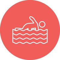 ícone de plano de fundo do círculo de linha de natação de pessoa vetor