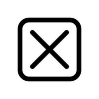 cancele o ícone da linha da caixa isolado no fundo branco. ícone liso preto fino no estilo de contorno moderno. símbolo linear e traço editável. ilustração em vetor curso perfeito simples e pixel.