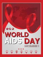 dia mundial de luta contra a sida 1 de dezembro vetor