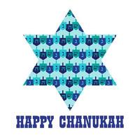 gráfico de estrela feliz chanukah com dreidels vetor