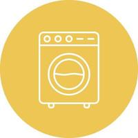 ícone de fundo de círculo de linha de máquina de lavar vetor