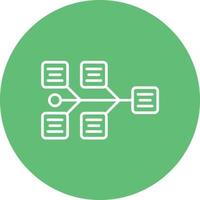 diagrama de espinha de peixe ícone de plano de fundo do círculo vetor