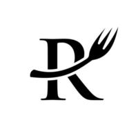 design de sinal de logotipo de restaurante letra r vetor