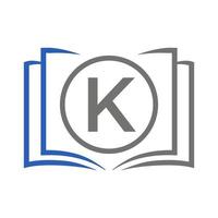 logotipo de educação no modelo de letra k. modelo de conceito de sinal educacional inicial vetor