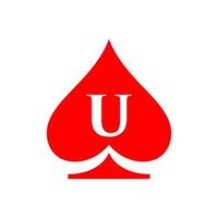 letra u logotipo do casino. modelo de logotipo de cassino de pôquer vegas vetor